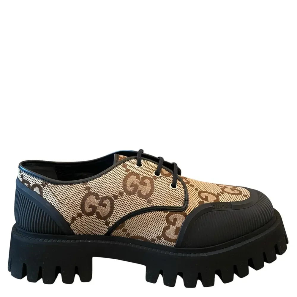 Gucci Maxi GG Supreme Shoes Camel Ebony Canvas Chunky Men's 12| US 12.5 NEW - Picture 13 of 16